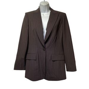 oscar by oscar de la renta brown blazer with pink pinstripes Size 6